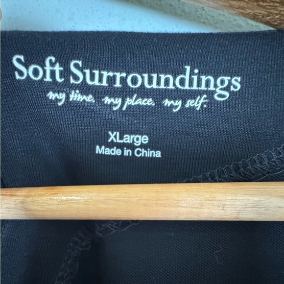 Soft Surroundings Top Belvedere Blouse Sheer Sleeves w/Layers in Black Size XL - Picture 7 of 8